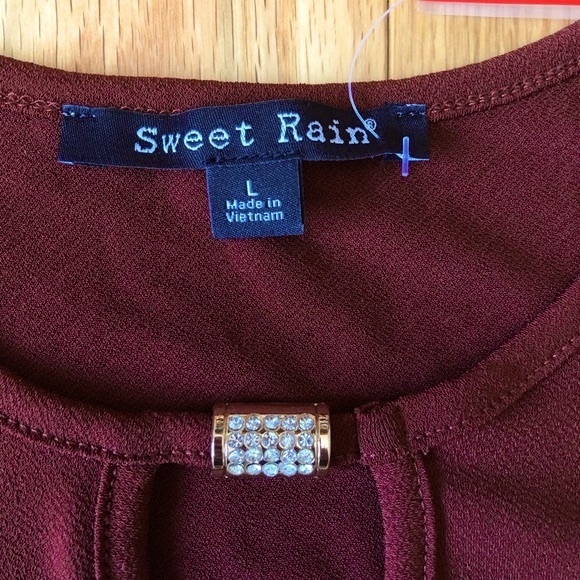 NWT: Burnt Orange Keyhole Blouse w/ Sparkle Charm - Picture 3 of 16